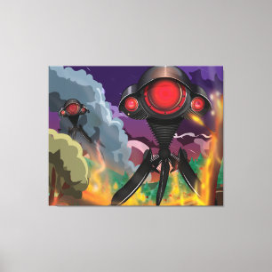 Science Fiction Alien Tripod Attack! Canvas Print