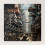 Science Fiction City Jigsaw Puzzle<br><div class="desc">If you like science fiction,  this design will be perfect for you. It shows a city.</div>