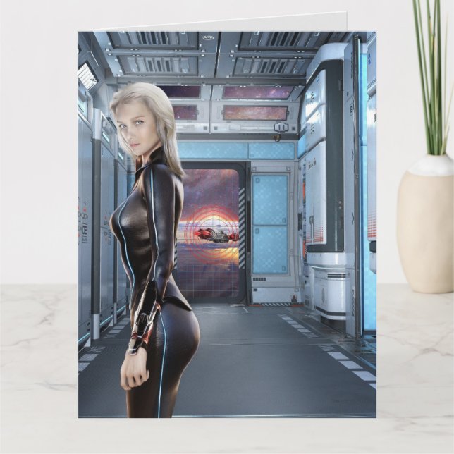 SCIENCE FICTION CURVY LEATHER FEMME CARTES D'ANNIV (Devant)