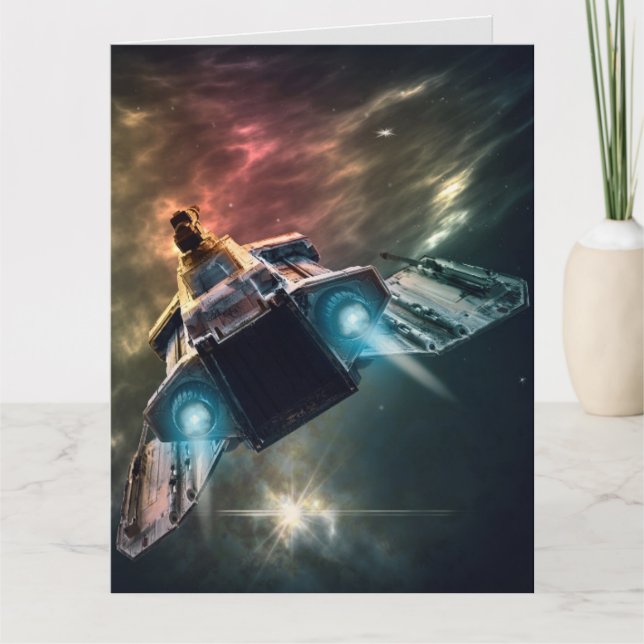 SCIENCE FICTION ESPACESHIP SCI-FI CARTES D'ANNIVER (Devant)