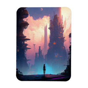 Science Fiction Futuristic City Magnet