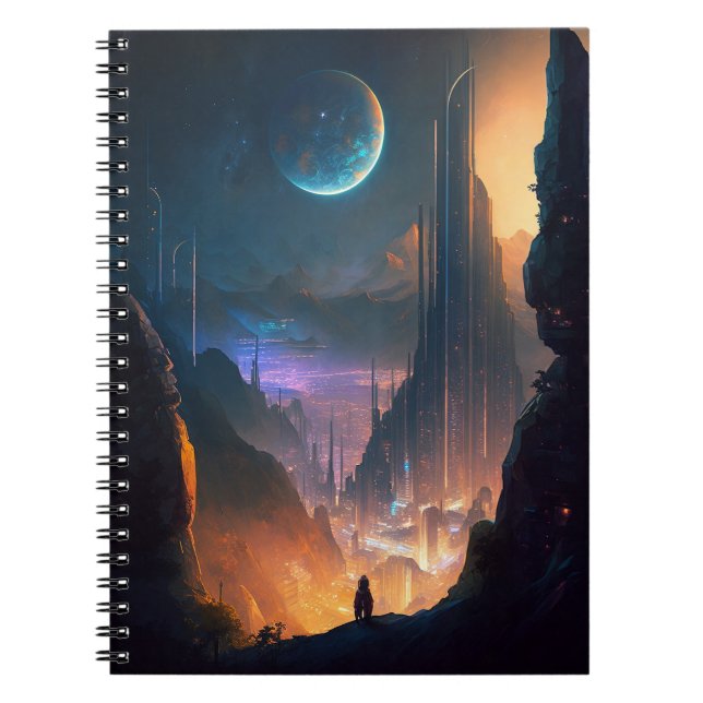 Science Fiction Futuristic City Notebook (Front)