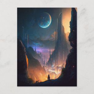 Science Fiction Futuristic City Postcard