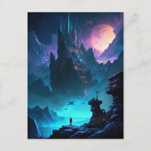 Science Fiction Futuristic City Postcard