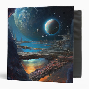 Science Fiction Futuristic Outer Space City Binder