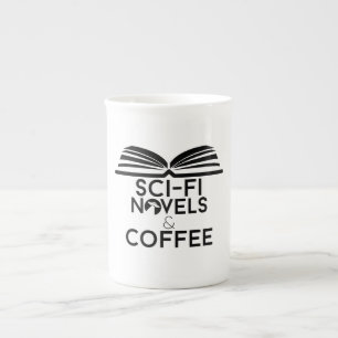 Science Fiction Novels and Coffee Bone China Mug
