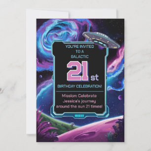 science fiction party Sci Fi Galactic 21st Invitation