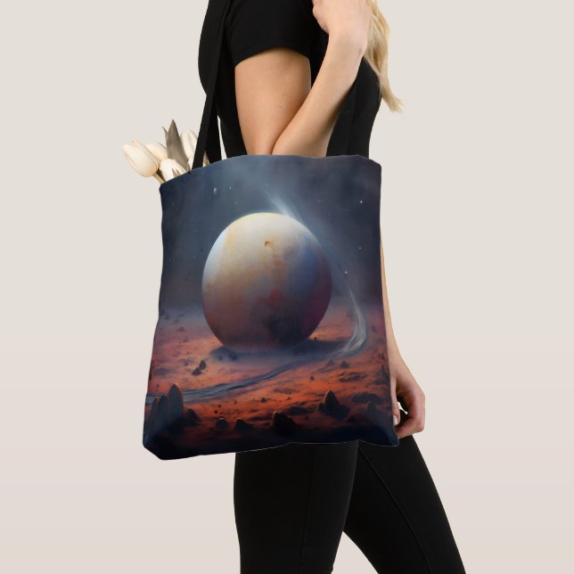 Science Fiction Planet Landscape Tote Bag (Close Up)