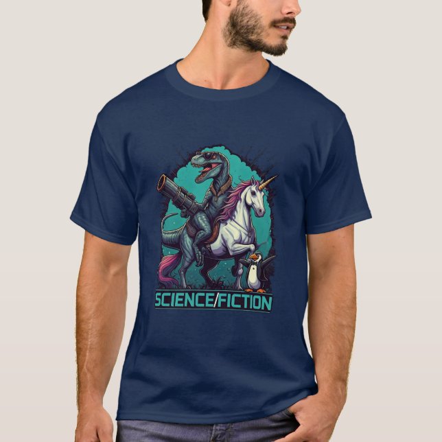 Science/Fiction Raptor Unicorn T-Shirt (Front)