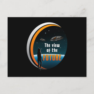 Science Fiction Ufo Space Alien Sci-Fi Funny Gift Postcard