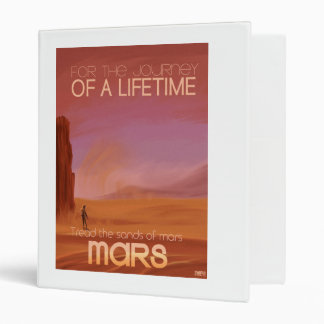 Science Fiction Vintage Mars Vacation Illustration Binder