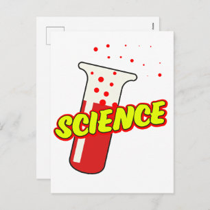 Science Flask Cartoon Holiday Postcard