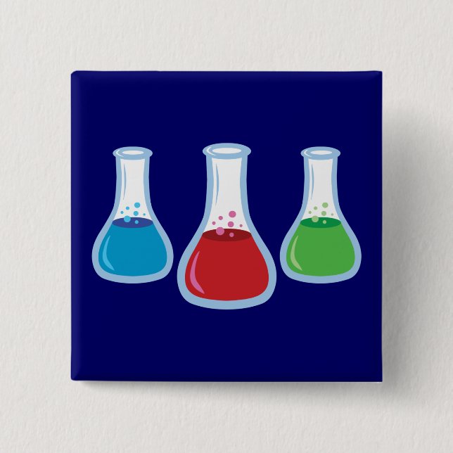 Science Flasks 2 Inch Square Button (Front)