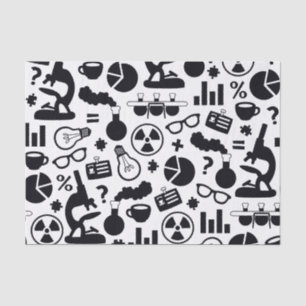 Science for Scientist Pattern (Black and White) Tissue Paper