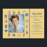Science Frame Graduation Party Invitation<br><div class="desc">Celebrate a science major's graduation with this handsome science lab photo invitation. (FP) The card is easy to customize with your wording, font, font colour, paper shape options and choice of six paper types. White envelopes included. Nervous about designing and ordering your card online? No need to worry. Just order...</div>