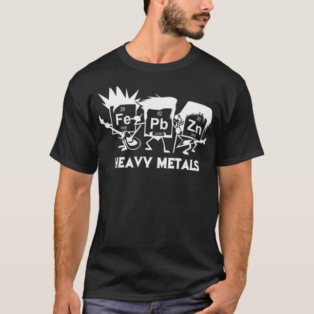 Science geek and heavy metal fans design  pun T-Shirt (Front)