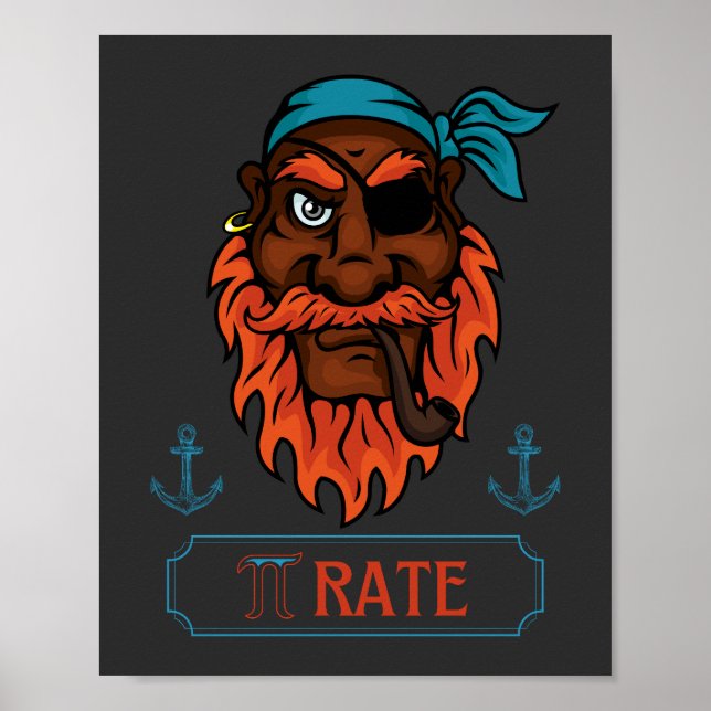 Science Humour Pi Rate Funny Pi Day  Poster (Front)