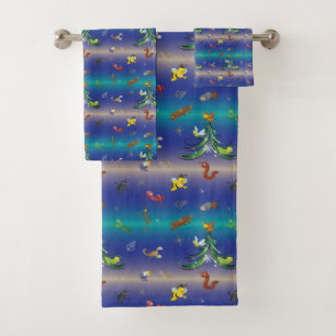 Science, Insect Bug Lover Christmas Tree Bath Towel Set