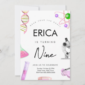 Science Invitation Anniversaire Pour Les Filles