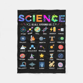 Science Is All Around Us Alphabet A-z Stem Teacher Fleece Blanket