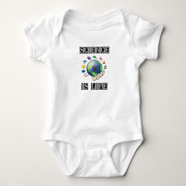 Science is life baby bodysuit (Front)