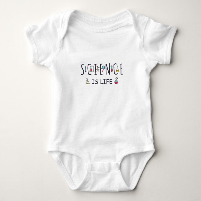 Science is life baby bodysuit (Front)