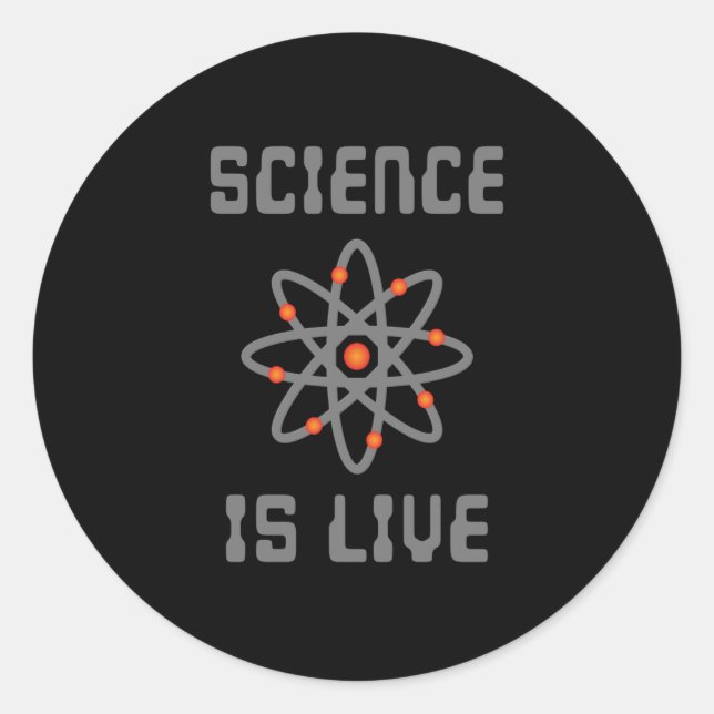 Science is life classic round sticker (Front)