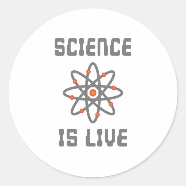 Science is life classic round sticker (Front)