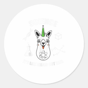 Science Is Like Magic But Real Llama Unicorn Classic Round Sticker