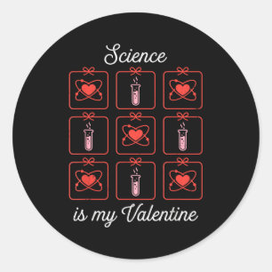 Science Is My Valentine Chemistry Atom Test Tube T Classic Round Sticker