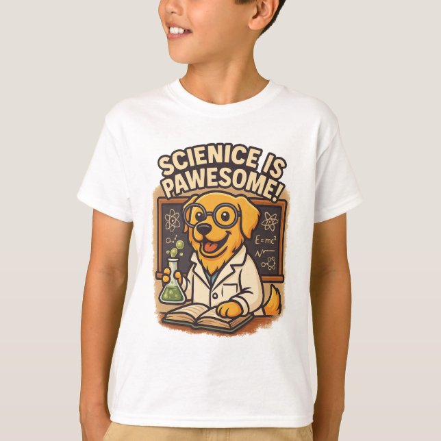 Science Is Pawesome – Dog Scientist T-Shirt (Front)