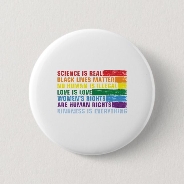 Science Is Real Black Lives Matter 2 Inch Round Button (Front)