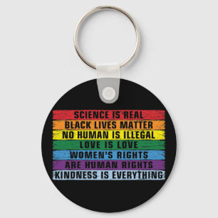 Science Is Real Black Lives Matter  Keychain