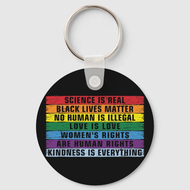 Science Is Real Black Lives Matter  Keychain (Front)