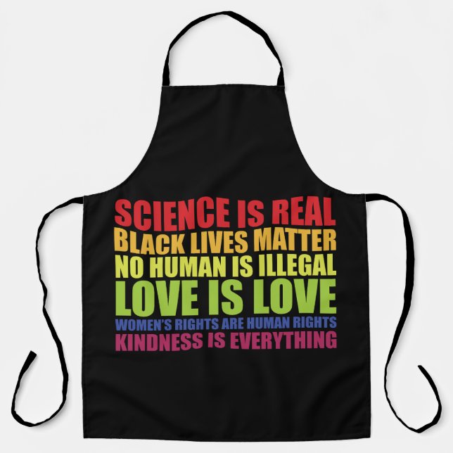 Science Is Real Black Lives Matter LGBT Pride  Apron (Front)