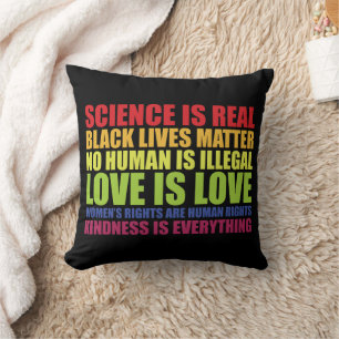 Science Is Real Black Lives Matter LGBT Pride  Throw Pillow