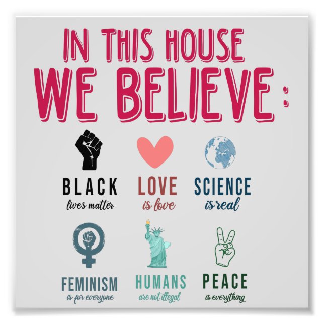 Science Is Real Black Lives Matter Love Is Love Photo Print (Front)