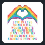 science is real - black Lives Matter Square Sticker<br><div class="desc">science is real - black Lives Matter</div>