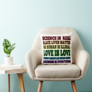 Science is Real Black Lives Matter Throw Pillow