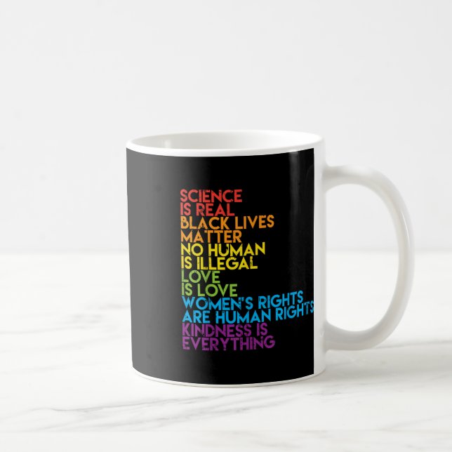 Science Is Real Black Lives Rainbow Lgbt Pride Blm Coffee Mug (Right)
