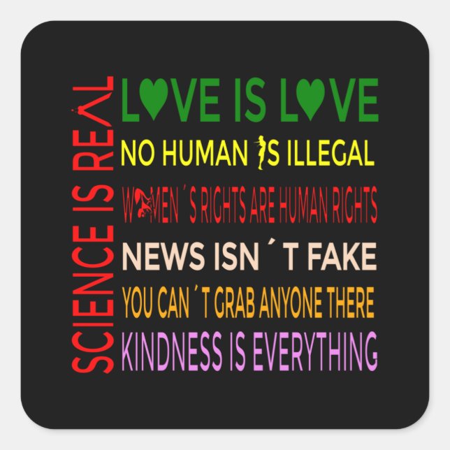 Science is Real Love is Love Square Sticker (Front)
