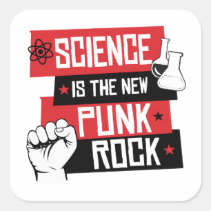 Science is the new punk rock square sticker