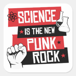 SCIENCE IS THE NEW PUNK ROCK SQUARE STICKER