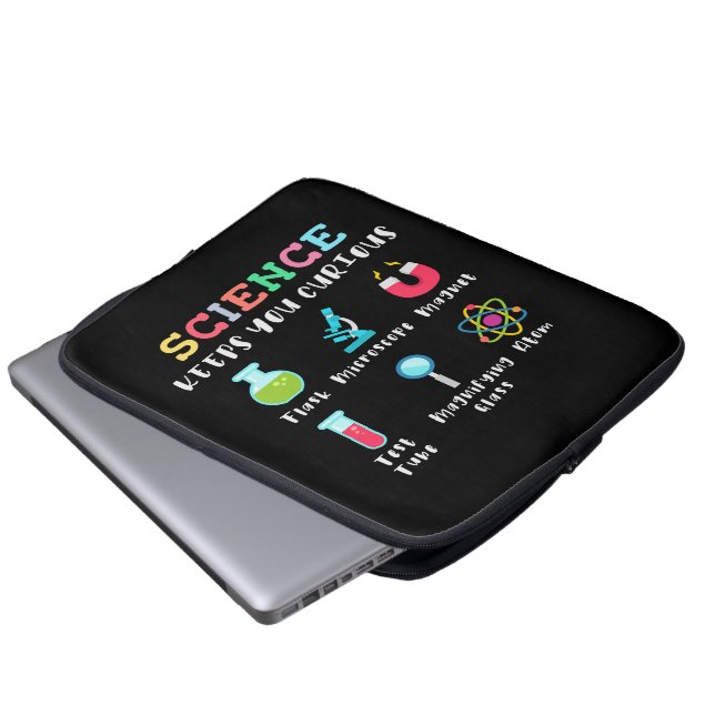 Science keeps you curious laptop sleeve (Front Bottom)