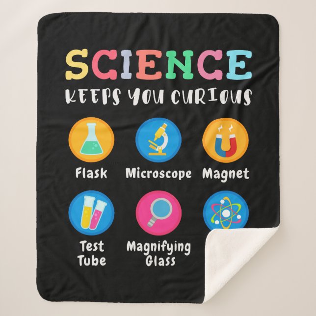Science keeps you curious sherpa blanket (Front)