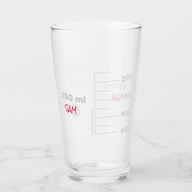Science Lab Beaker Personalized Drinking Glass (Front)