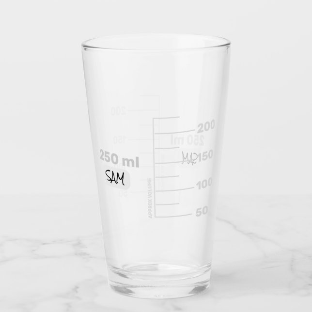 Science Lab Beaker Personalized Drinking Glass (Front)