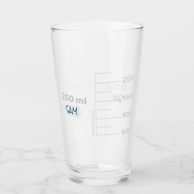 Science Lab Beaker Personalized Drinking Glass (Front)