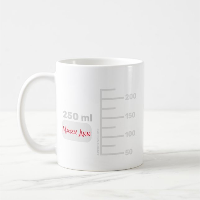 Science Lab Beaker Personalized Large Label Mug (Left)