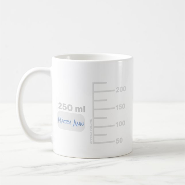 Science Lab Beaker Personalized Large Label Mug (Left)